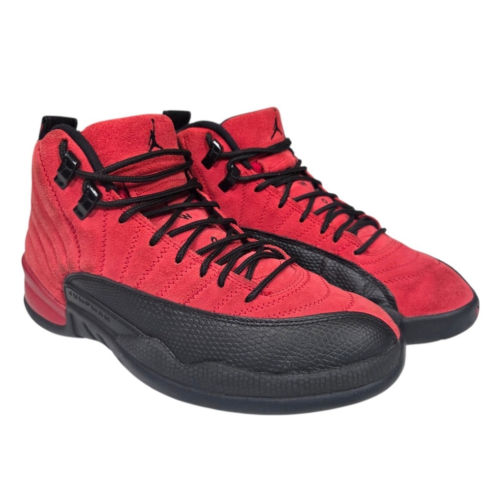 Jordan 12 Retro 2020 Mens 7.5 Red Black‎ Excellent Reverse Flu Game CT8013-602
